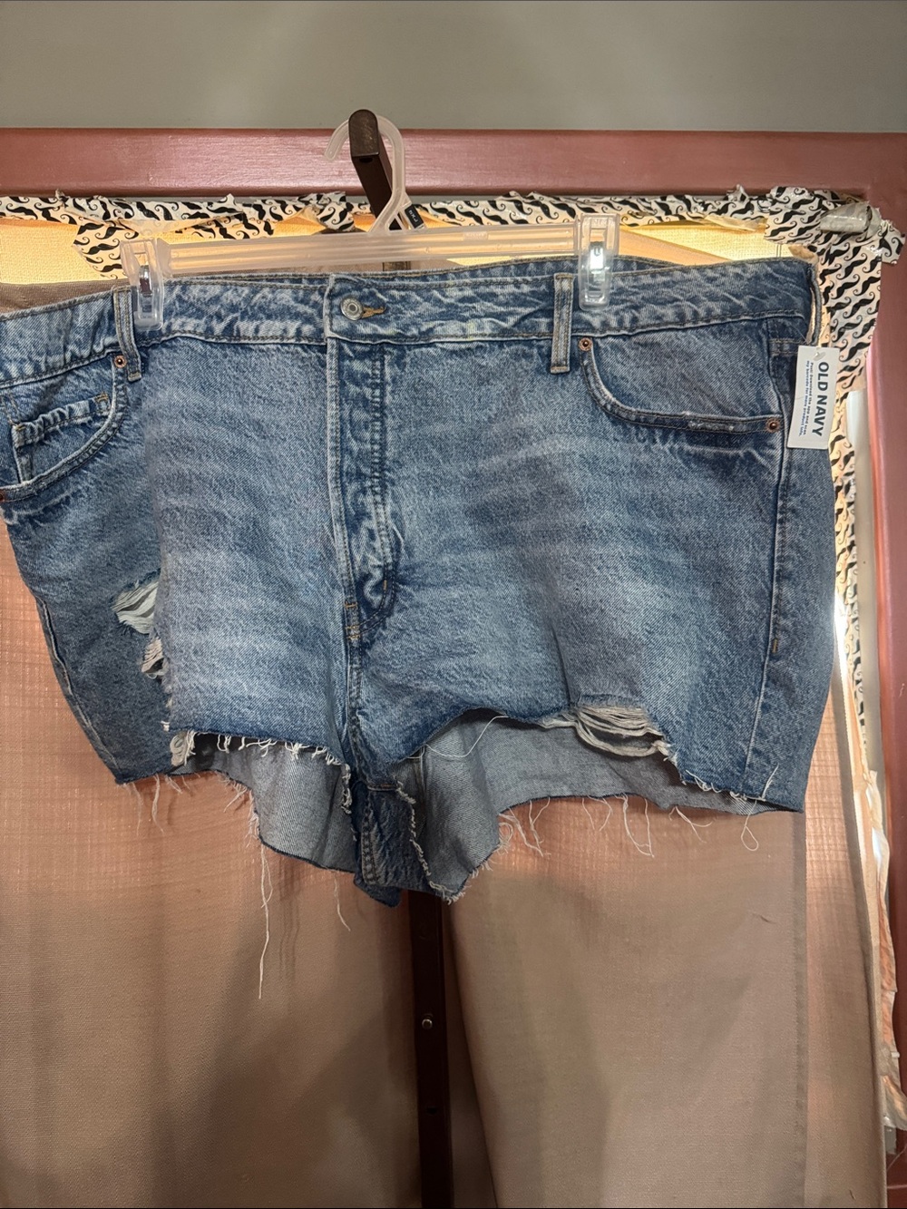 Old Navy Faded Blue Distressed Denim Cutoff Shorts